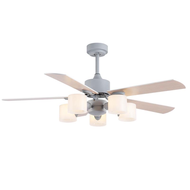 Потолочный вентилятор с подсветкой в скандинавском стиле, бесшумный, с люстрой для гостиной, спальни или ресторана.