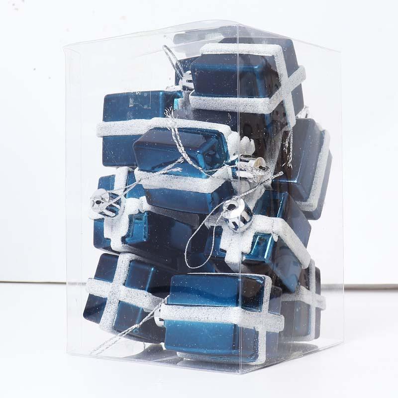 12pcs 5cm Plastic Christmas Gift Bags Hanging Pendant Painted Irregular Christmas Tree Drop Ornaments Home Christmas Party