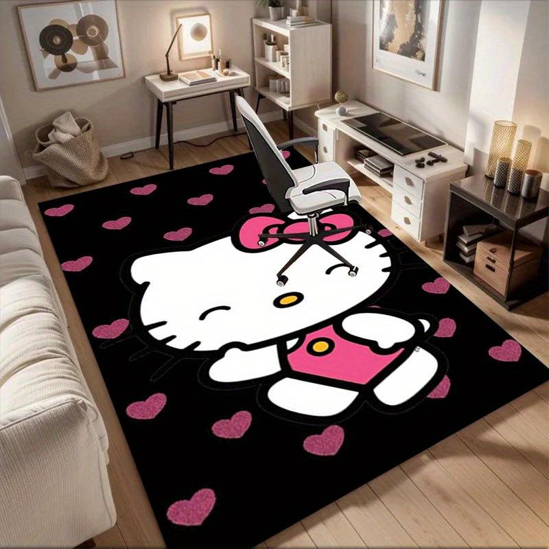 1 шт. Sanrio Hello Kitty Ковер для офиса с принтом русалки Прямоугольный коврик под стол, Идеальный декор для гостиной, спальни, кухни, Нескользящий пол