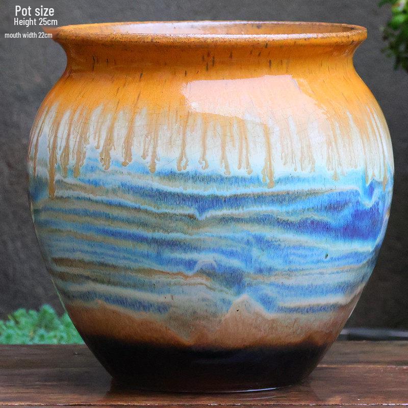 Большой Ручной Глиняный Керамический Цветочный Горшок – Дышащий Высокий Горшок для Суккулентов, Бугенвиллии, Стрелиции, Горшок из Фиолетовой Глины