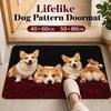 Non-slip Optical Illusion Doormat Diatomite Bath Mat Creative Dog Pattern Floor Mat  Entryway