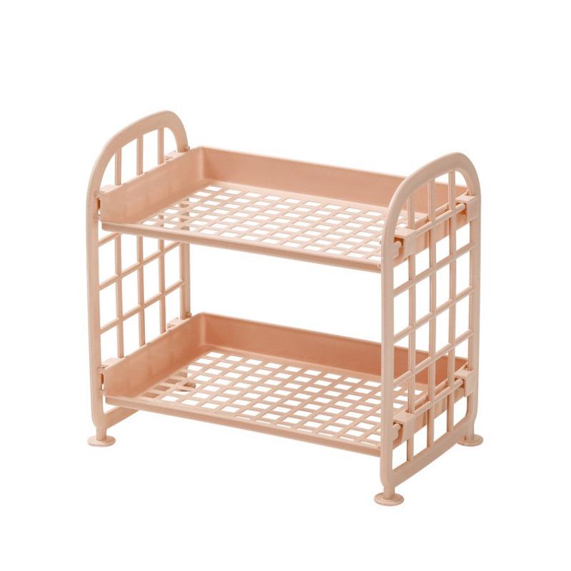Double Layer Storage Rack for Desktop, Kitchen, Bedroom, Bathroom, and Office - Cosmetic Organizer Shelf.