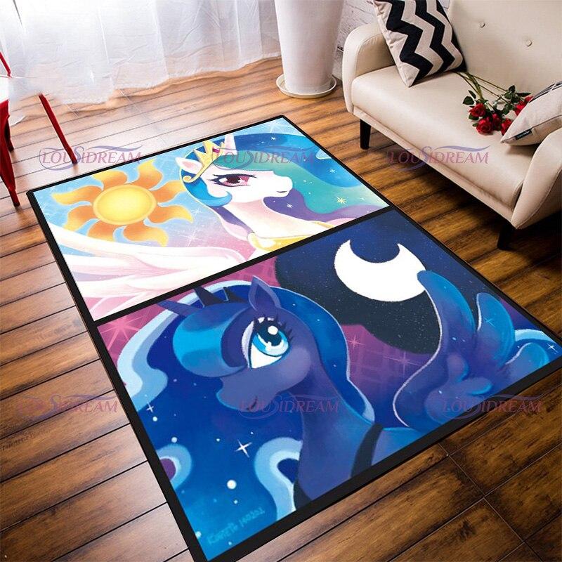 Ковер с героями мультфильмов, детские домашние ковры с единорогом для детской комнаты, мягкие игровые коврики для ползания, волосатый напольный коврик, декор для гостиной, спальни, ковер
