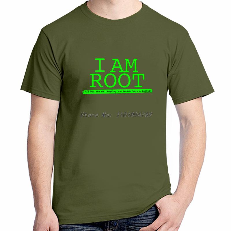 Linux I Am Root Cotton Tshirt Unisex Oneck Tshirt Linux Computer Operating System Geek Summer Streetwear Short Sleeve Tshirt