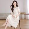 La Chapelle Elegant Pleated A-Line Midi Dress