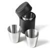 Stainless Steel Leather Texture Hip Flask with Funnel and Cups Whiskey Flasks Flagon  Outdoor