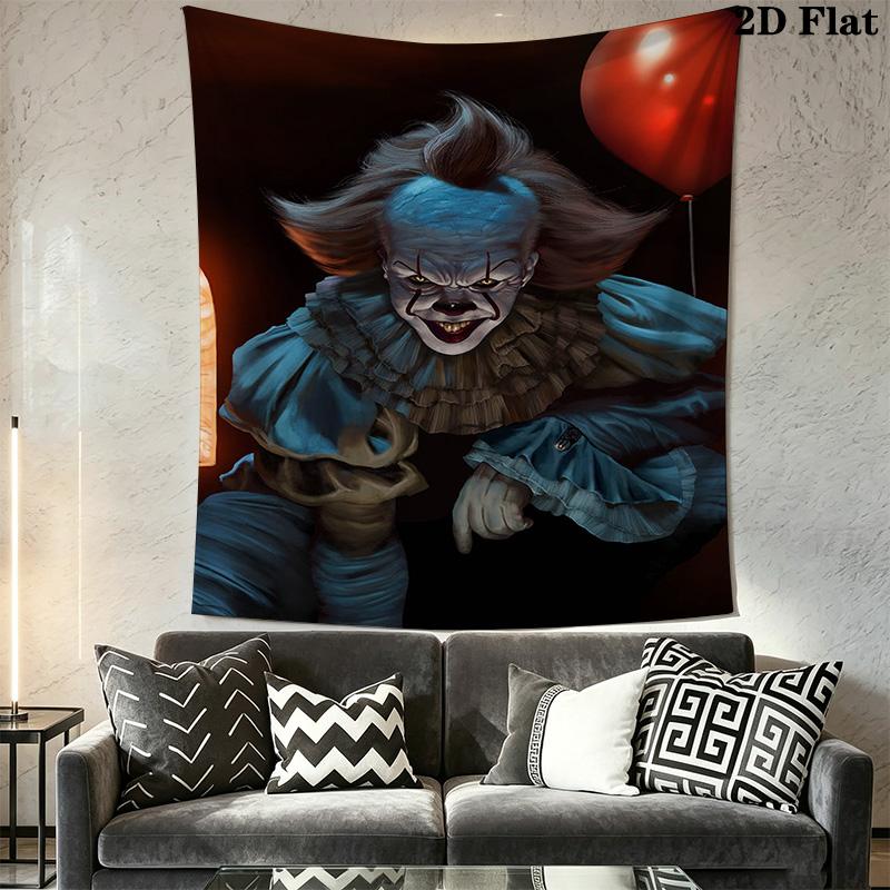 Creepy Clown Tapestry Spooky Room Tapestry Background Cloth Fashion Print Atmospheric Background Cloth Wall Decoration Christmas Gift