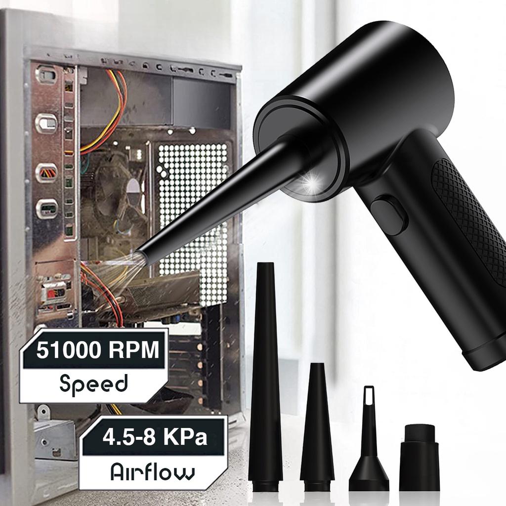 51000 RPM Electric Air Blower Compressed Dust Blowing Guns Handheld PC Camera Keyboard Cleaner 68W DC 5V Cordless Air Duster