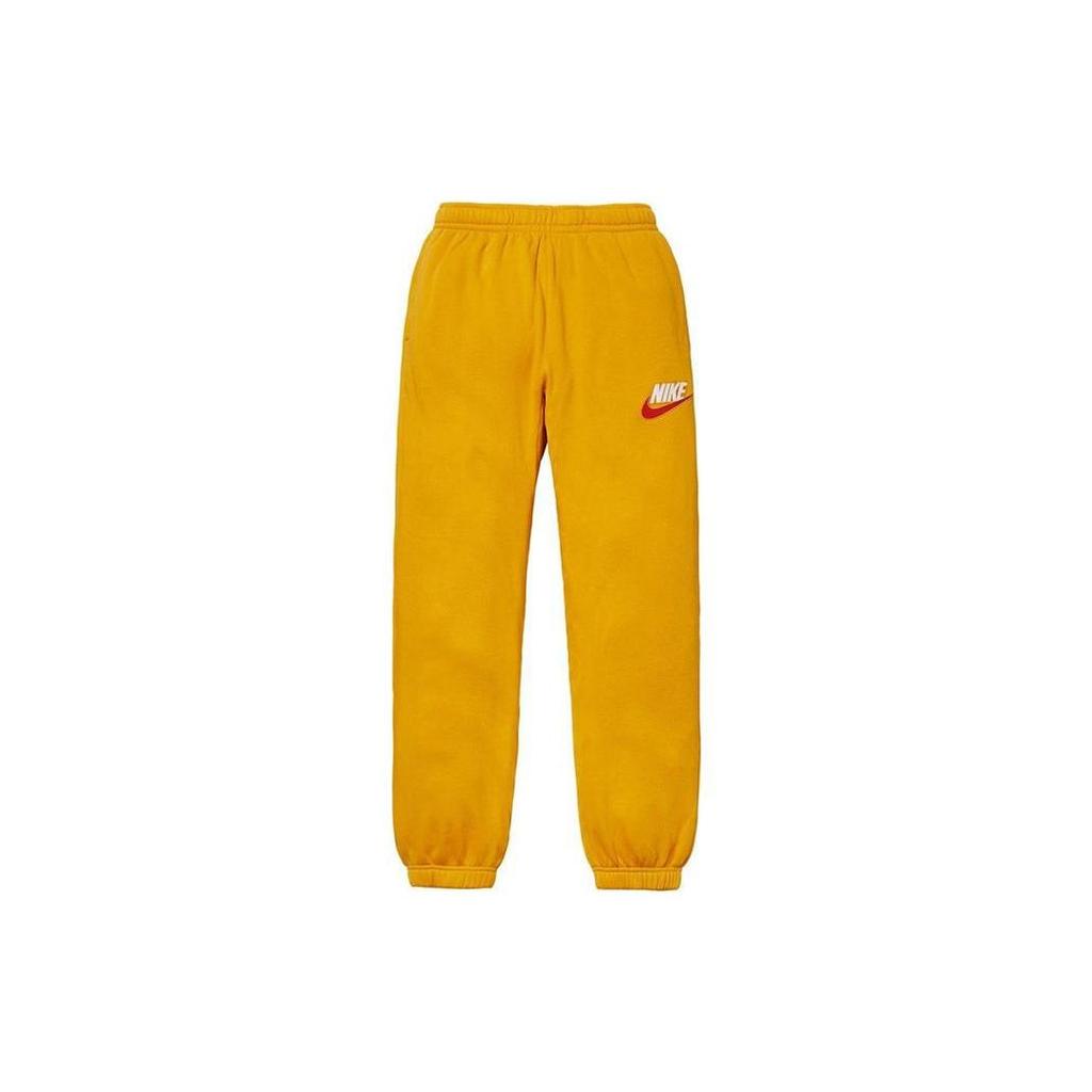 Nike X Supreme Logo Embroidered Cuff Sweatpants Men Bottoms Yellow BQ3768-752