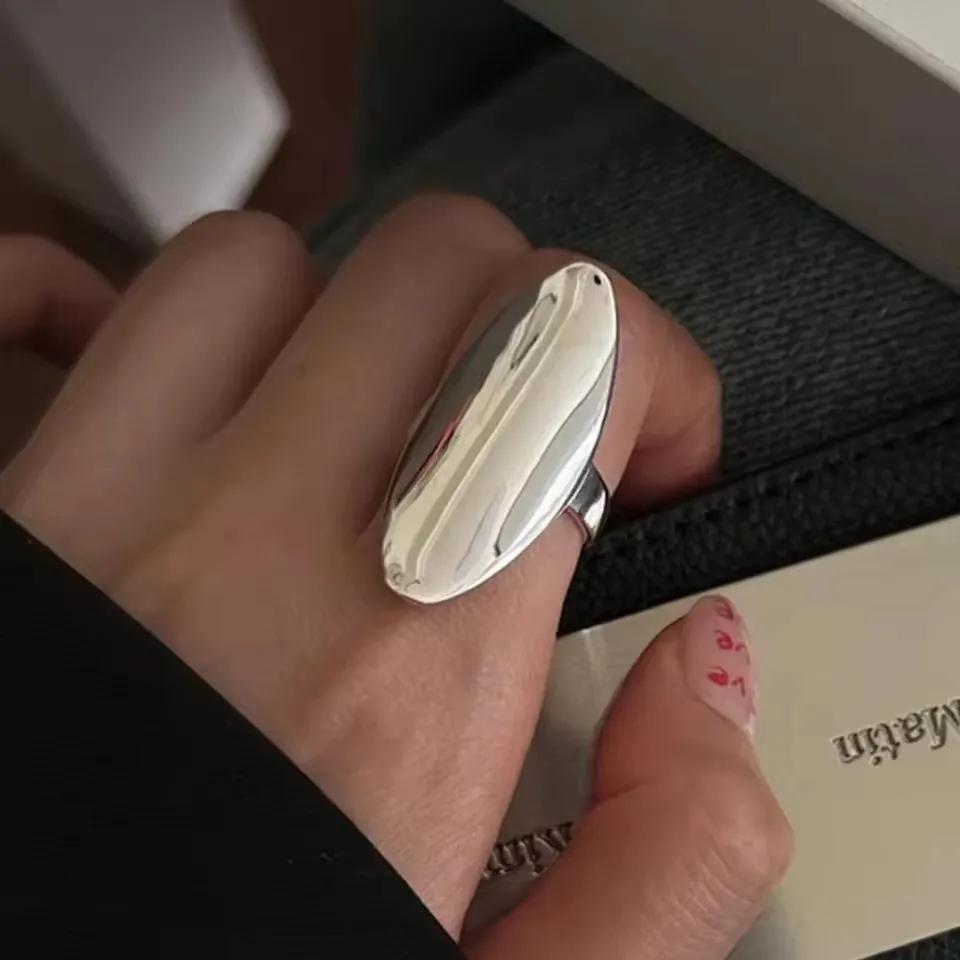 Sam Panda 925 Sterling Silver Rings For Women Men Fine Jewelry Finger Adjustable Open Wing Shape Ring For Party Birthday Gift