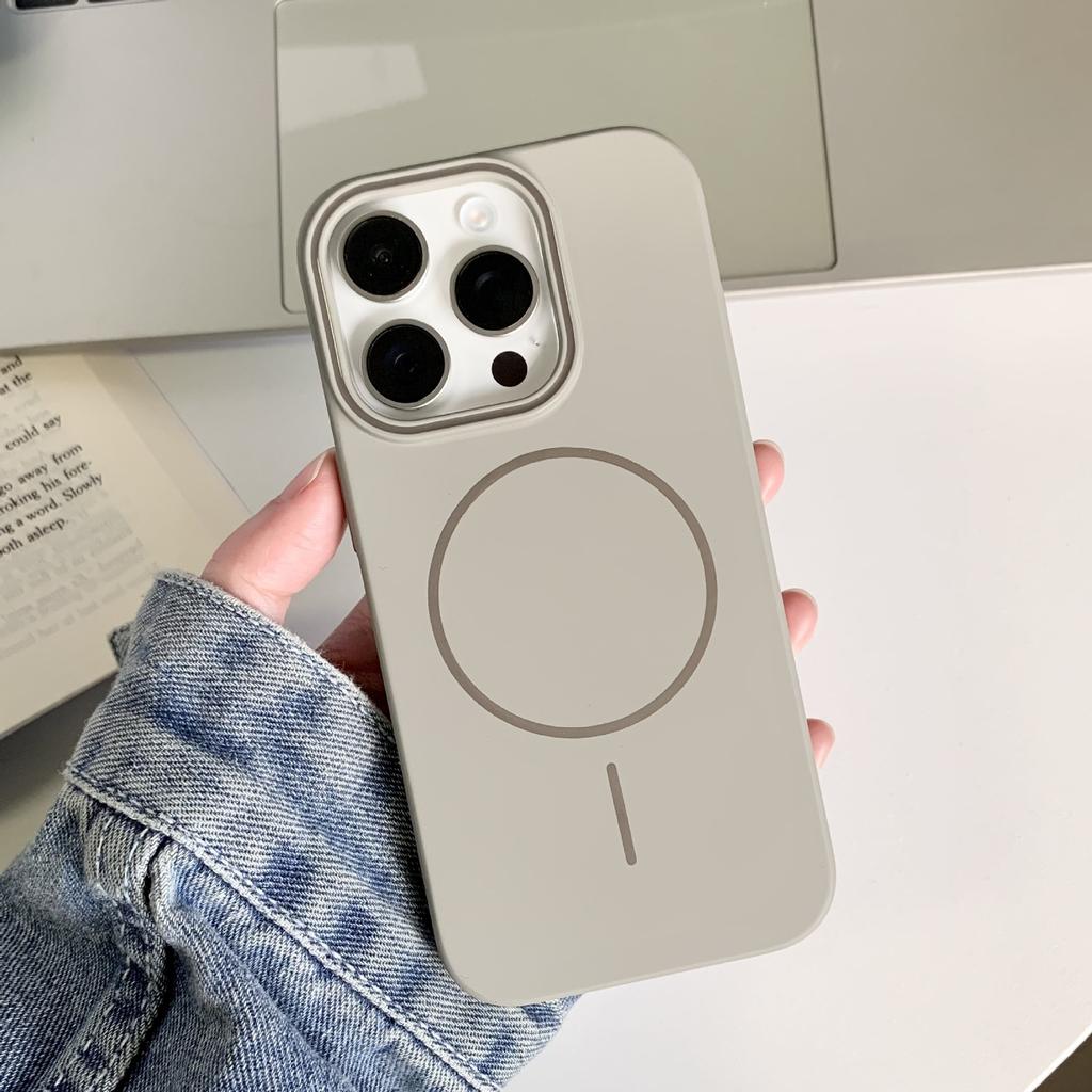 Подходит для Apple 16 Чехол для мобильного телефона PC Ощущение кожи Матовый Iphone15promax Тонкий Круг Магнитное притяжение 14 Простой 13 Жесткий чехол