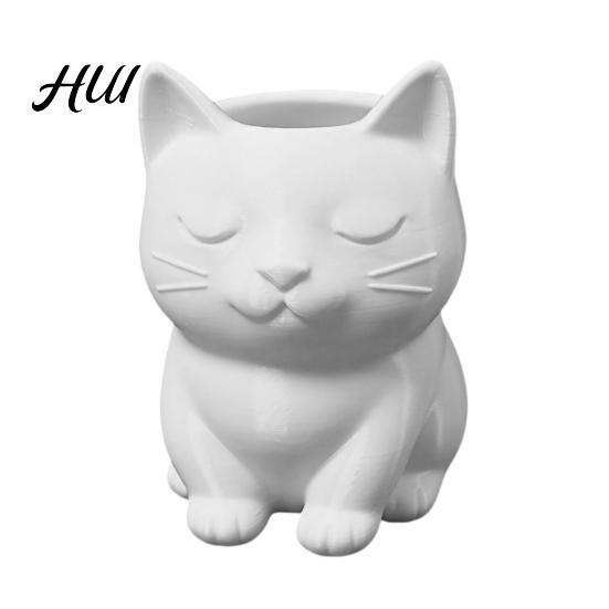 Cat Shaped Pencil Holder Pen Holder, Cute Kitty Desk Organizer for Stationery Storage, Large Healing Decor Capacity Stand Office Home, Creative