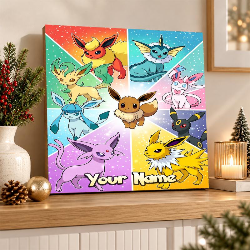 Eevee Evolutions Custom Name Diamond Painting Personalized 5D Full Drill DIY Diamond Art Home Decor