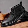 Мужская кожаная обувь Ретро-сапоги Высокие кожаные туфли