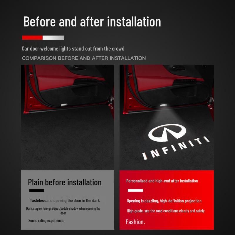 Приветственные проекторы для дверей Infiniti: Совместим с моделями Q50L, Q70L, QX60, QX50, G25, FX35