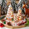 Пряничный домик из смолы с подсветкой-елочкой, рождественский centerpiece для стола, для домашнего декора, детей и семей, праздничный уютный подарок