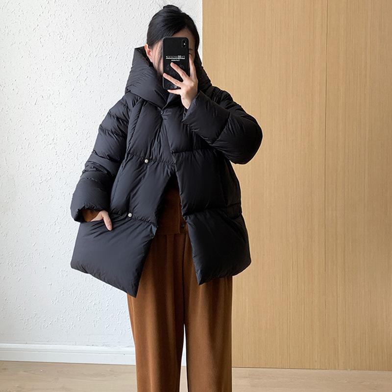 Cloud Puff Premium Sense 90 White Duck Down Hooded Down Jacket Women 2024 New Thickened Small Bread Jacket Tide