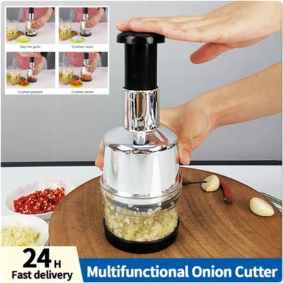 Ручной измельчитель продуктов, Лезвия из острой нержавеющей стали Ручной измельчитель Слайсер Кубикорез Миксер Пресс-измельчитель Мясорубка для овощей