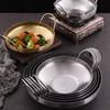 Глубокая золотая нержавеющая сталь Сухой Бар маленький горшок Бытовой Маленький Хот-пот Спиртовая плита Дорогая жаровня полосатый хот-пот