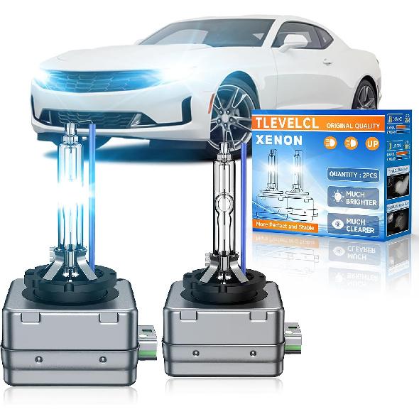 Fit for Chevy Camaro Impala Corvette D3S HID Xenon Headlight Bulbs | 2014-2021 Camaro, 2014-2019 Impala, 8000K White Blue, Upgraded 35W High Low Beam