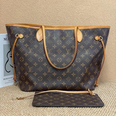 [Б/У] Сумка-тоут Neverfull Mm Monogram из покрытого канваса с кожаной отделкой - В хорошем состоянии #LWSSSB