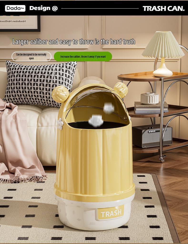 High-Capacity Sliding Lid Trash Bin for Home