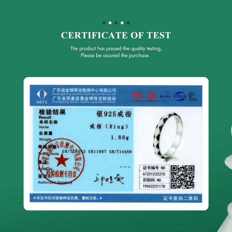 WOSTU 925 Sterling Silver Simple Diamond Pattern Ring for Women Band Original Design Jewelry