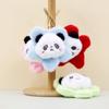 Adorable Plush Panda Keychain With Colorful Flower Design Soft Toy For Bags