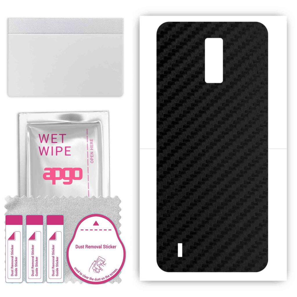 apgo Protective Skin Sticker for the Back Compatible with ZTE Blade A32, Wrap Film, Foil, Vinyl - Pattern Carbon Black