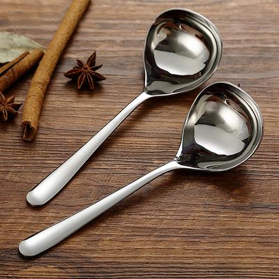 Ложка из нержавеющей стали с длинной ручкой, столовые ложки, горшок, половник для супа, рамэн, лапша, совок, кухонная посуда, кухонная утварь