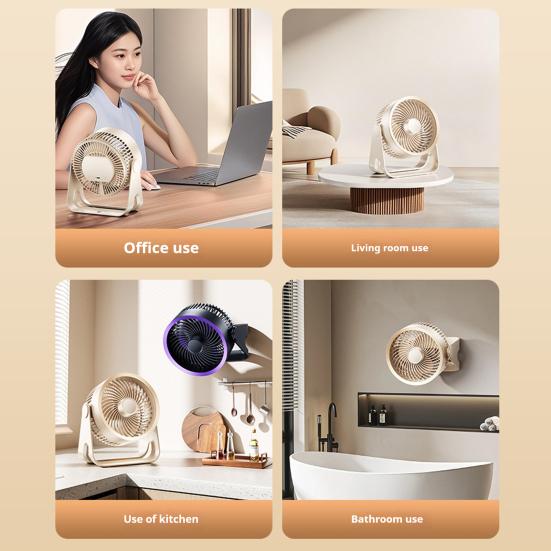 Настольный вентилятор с креплением на стену, 5 скоростей, малошумный электрический вентилятор, портативный вентилятор для циркуляции воздуха для дома, офиса, спальни