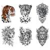 Animal Pattern Tattoo Sticker Tiger Lion Leopard Half Arm Hb Pattern Emmy Water Transfer Set Simulation Sticker