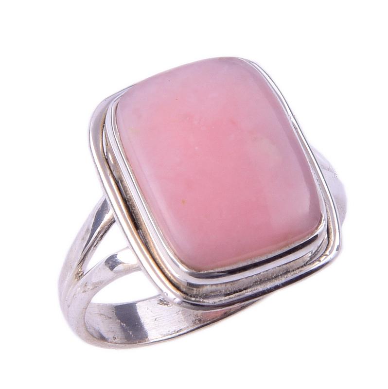 Natural Pink Opal Gemstone Handmade 925 Solid Sterling Silver Ring Size 7 H2V62