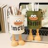 Cartoon Pen Holder Desktop Pen Organizer for Office Desk Storage Cute Pencil Marker Holder Simple Retro Storage Bucket