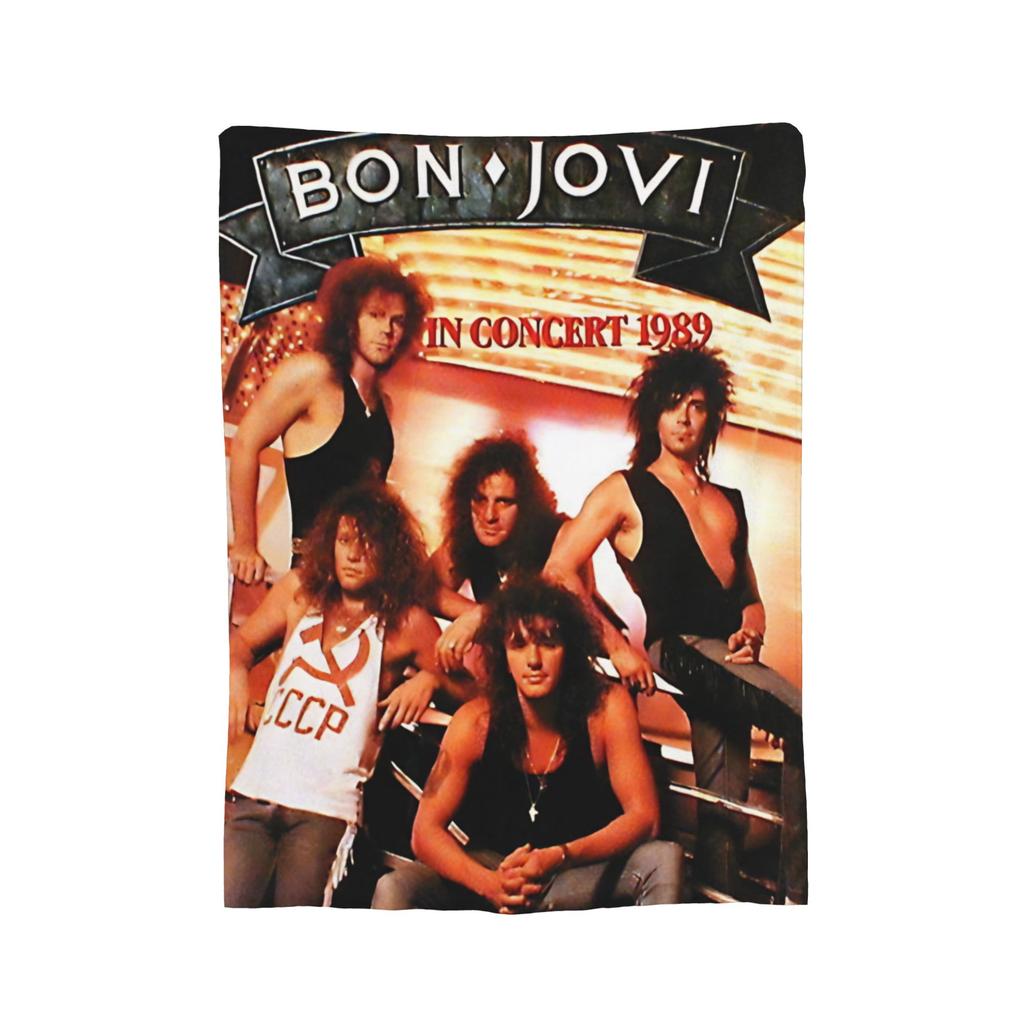 Bons Jovis s Rock Blankets Flannel Summer Air Conditioning Multifunction Super Warm Throw Blanket for Home Outdoor Quilt
