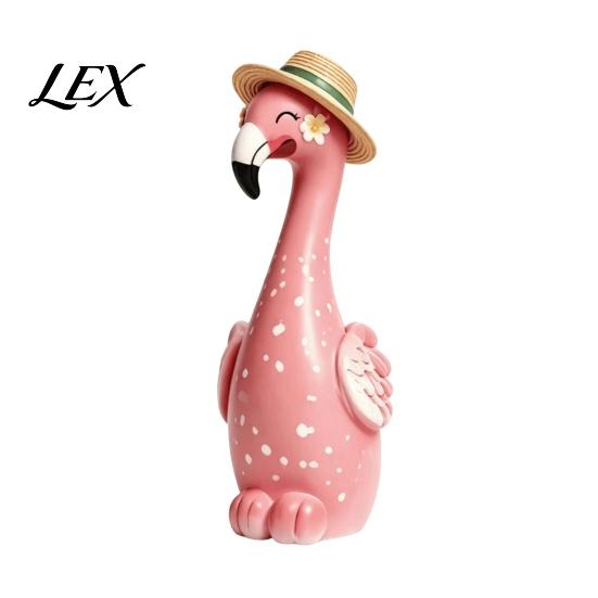 Creative Birthday Gift for Women Cute Resin Flamingo Decorative Vase, Pink Flower Holder Figurine, Artistic Floral Container Tabletop Ornament