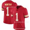 Xavier Worthy Kansas City Chiefs 1 Red Football Jersey Men