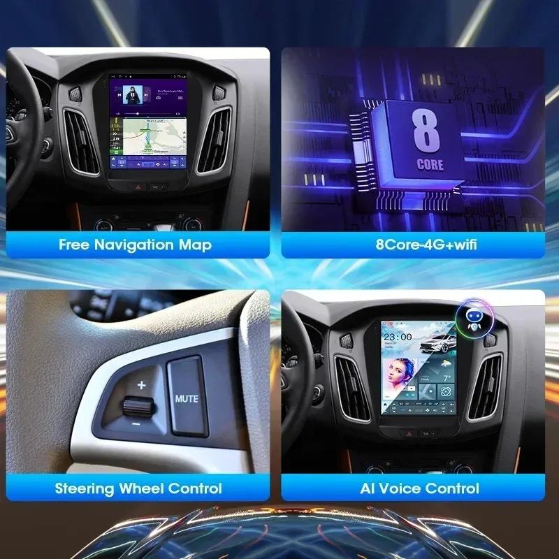 Autoradio Android 9.7 pouces pour Ford Focus 3 Mk 3 2011 2012-2019 lecteur vidéo multimédia 2Din Navigation GPS 5G wifi QLED 2din BT