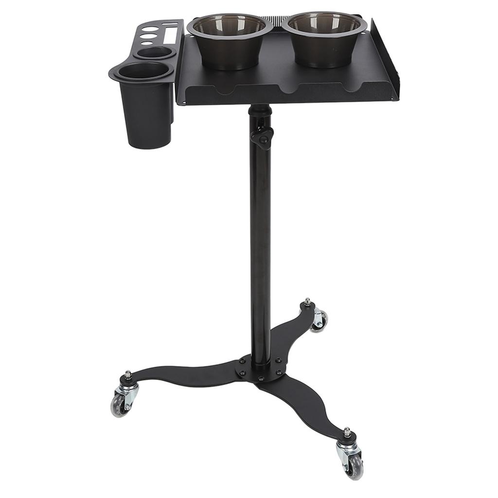 Salon Tray Removable Stainless Steel 360 Degree Rotatable Tray Adjustable Height Cart with Wheels