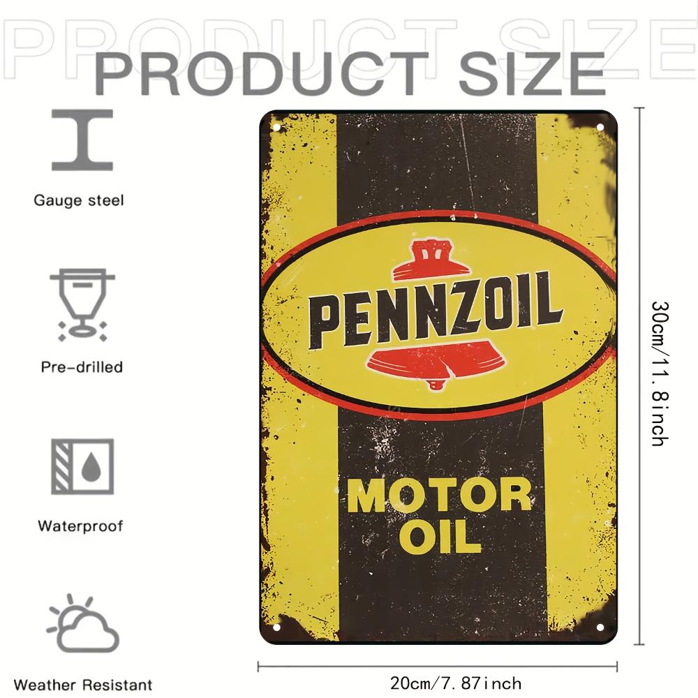 Pennzoil Vintage Metal Tin Sign -Perfect for Garage & for Man Cave Decor, Perfect for Room Decor