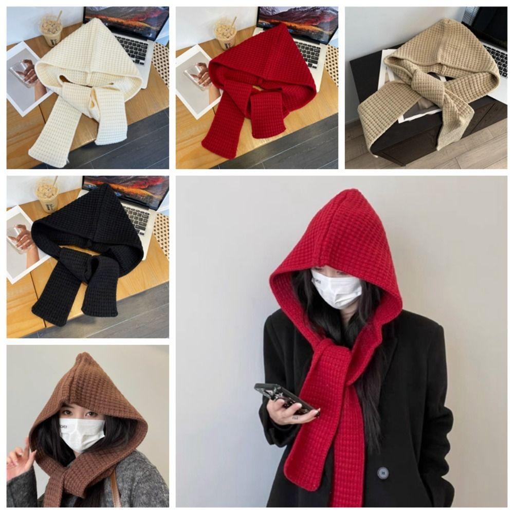 Акриловые волокна Вязаные шапки с капюшоном Треугольный зимний шейный платок Шапка Воротник для шеи Шапки-бини Шапки Работа