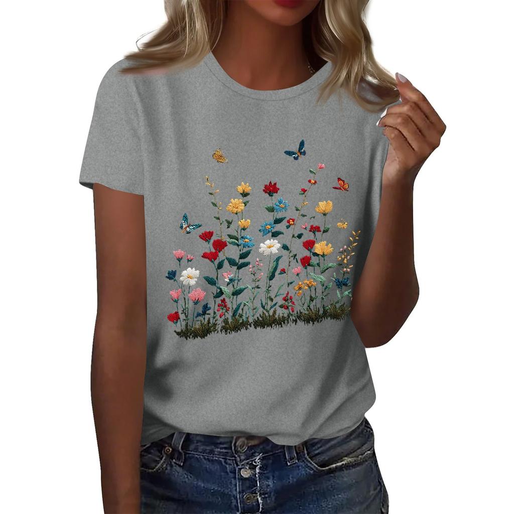 Женская мода повседневная футболка с круглым вырезом и короткими рукавами, топ, футболка, топ