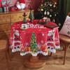 Рождественская елка Санта Красная Круглая Скатерть Водонепроницаемая Праздничные Обеденные Украшения для Дома
