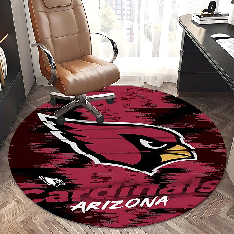 Arizona Cardinals, Студийный коврик с логотипом NFL, Круглый ковер, Офисный ковер, Машинная стирка, Нескользящий, Подходит для гостиных, спален