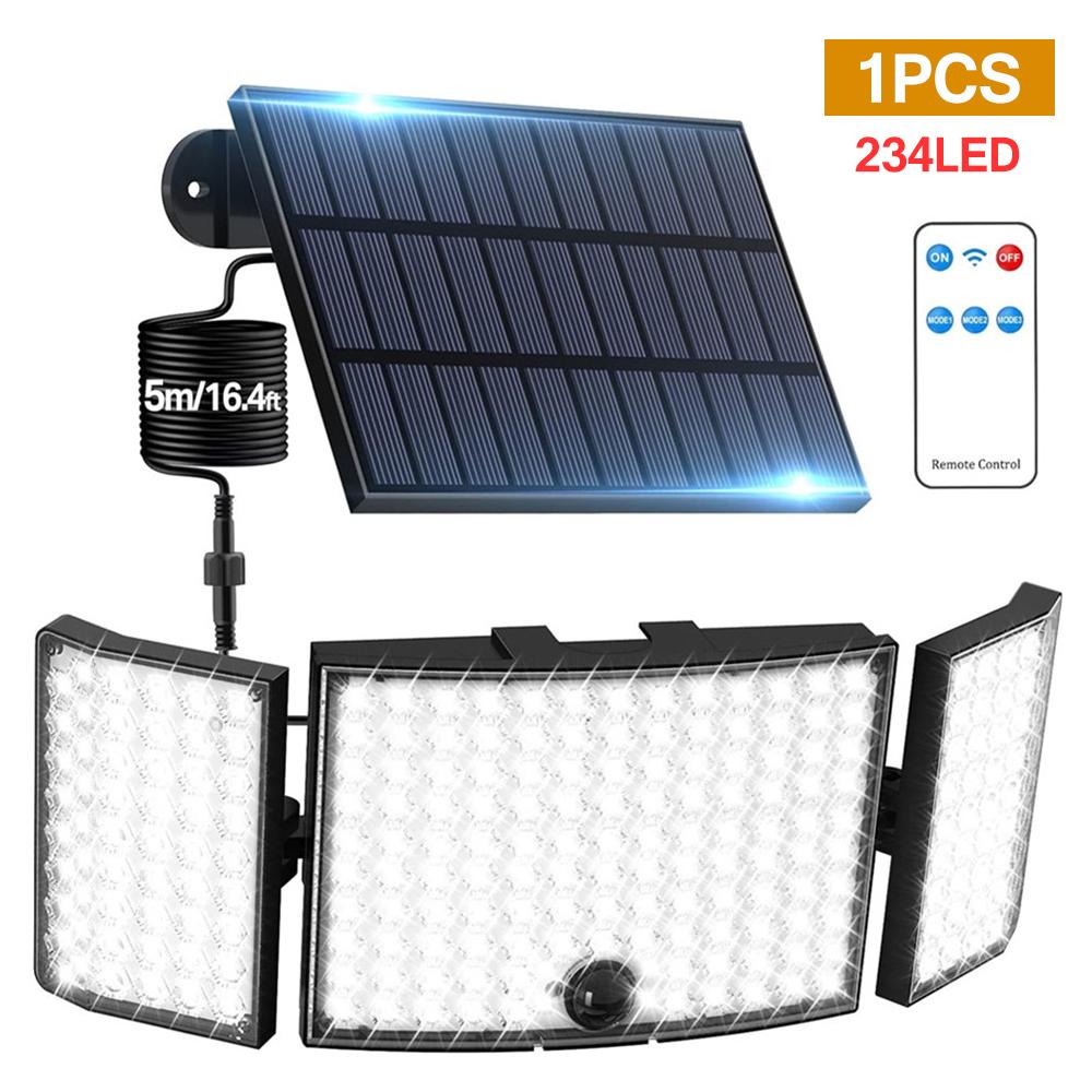328/348 LED Solar Light 3 Heads Outdoor Waterproof with PIR Motion Sensor Security Lighting Spotlights for Garden Path Garage