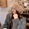 Winter Hat Leopard Print Thickened Warm Plush Hat Cold-proof Windproof Headwear Cold Weather Accessory
