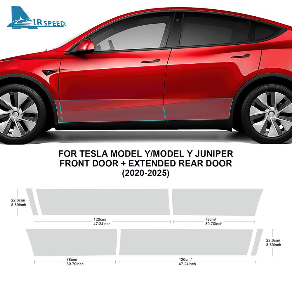 Комплект внутренних наклеек для Tesla Model Y 2020-2023 Стиль карбонового волокна Защитная пленка