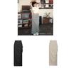 Cotton Blend Asymmetric Midi Skirt With Pleats For Elegant Ladies Spring Summer Wear