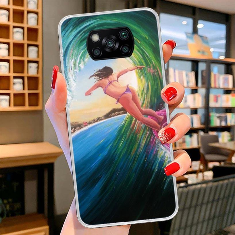 Чехол для телефона в эстетике доски для серфинга Для Xiaomi Poco F7 Ultra X7 X6 X5 Pro M7 Redmi 15C 15 13C 13 12C 12 10C 10 9A 9C 9T 9 Shel