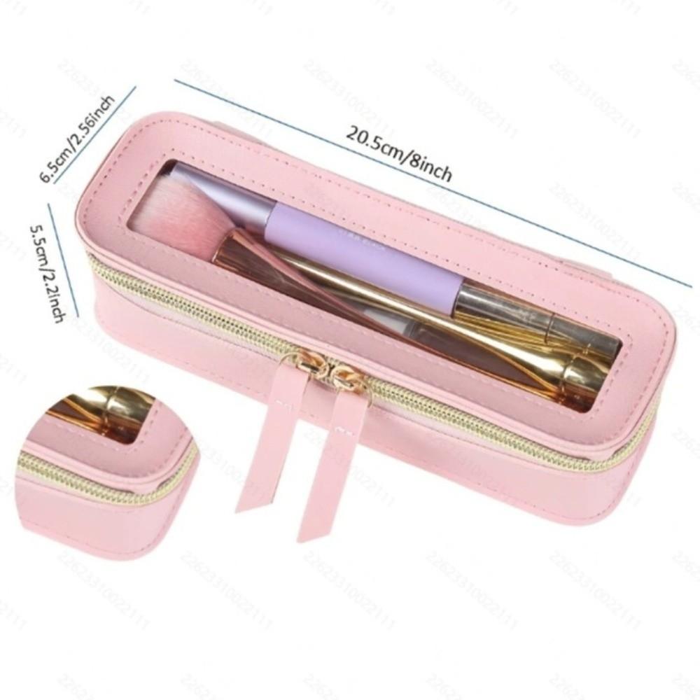 PU Cosmetic Bag Transparent Storage Pouch Daily Necessities Pencil Case Travel